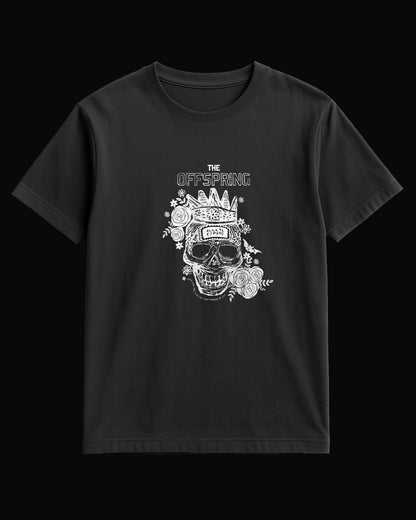 The Offspring Rose Skull Siyah Tişört