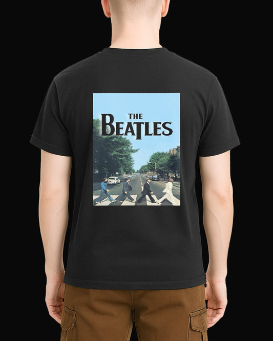 The Beatles Crossroad Walk Sırt Baskılı Siyah Tişört