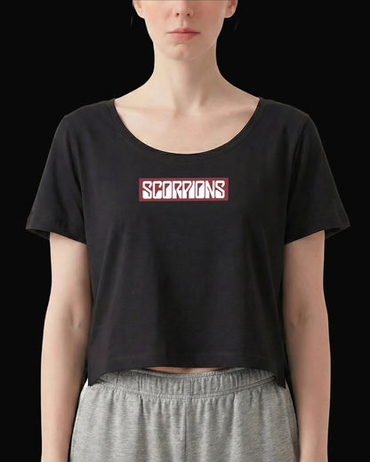 Scorpions Grup Logo-2 Siyah Kadın Tişört