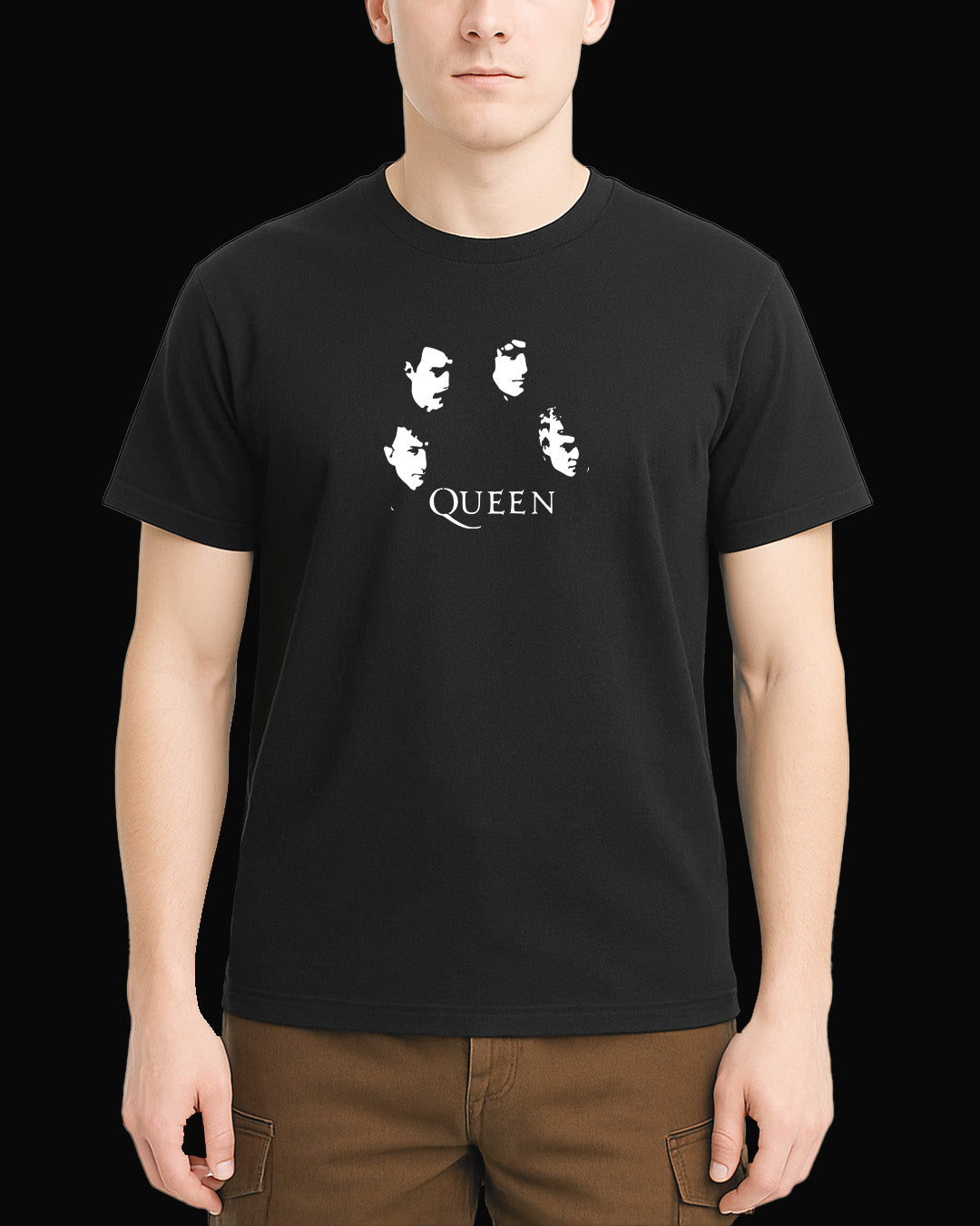 Queen Black Faces Siyah Tişört