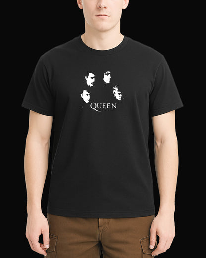 Queen Black Faces Siyah Tişört
