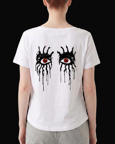 Alice Cooper The Eyes Of Alice Cooper Sırt Baskılı Beyaz Kadın Tişört