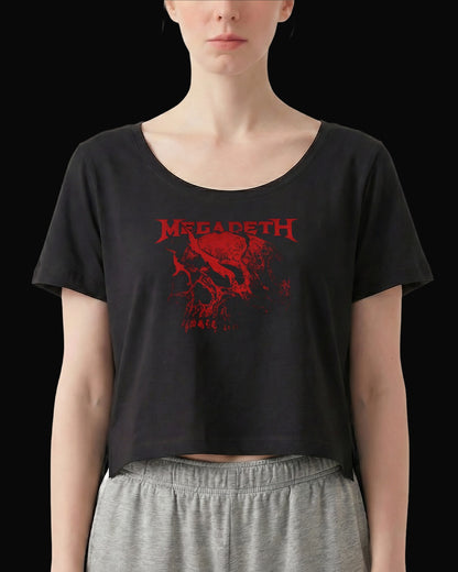 Megadeth Half-Skull Siyah Kadın Tişört