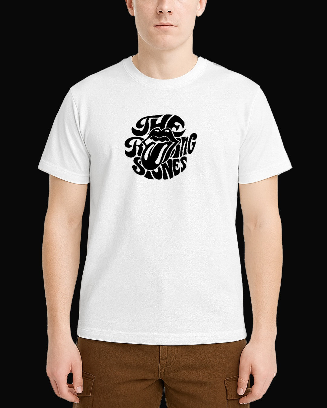 The Rolling Stones Grup Logo Beyaz Tişört V4
