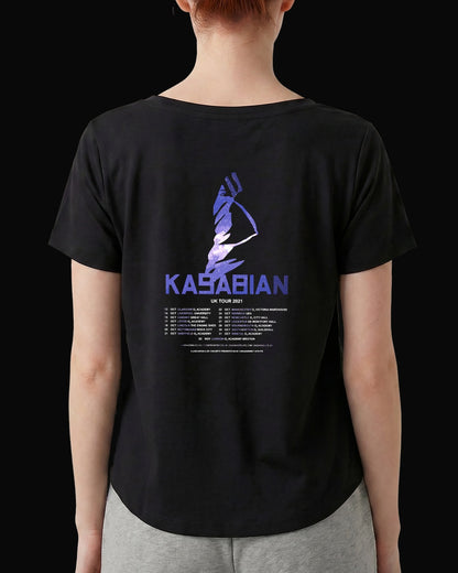 Kasabian UK TOUR Sırt Baskılı Siyah Kadın Tişört
