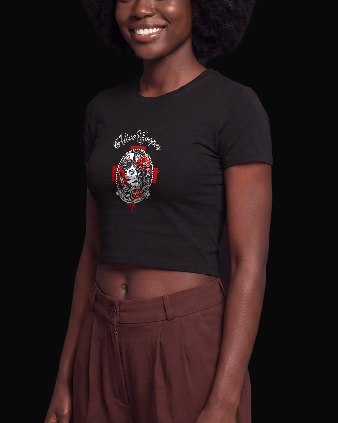 Alice Cooper Nurse Rozetta Fan Club Siyah Baby Tee Tişört