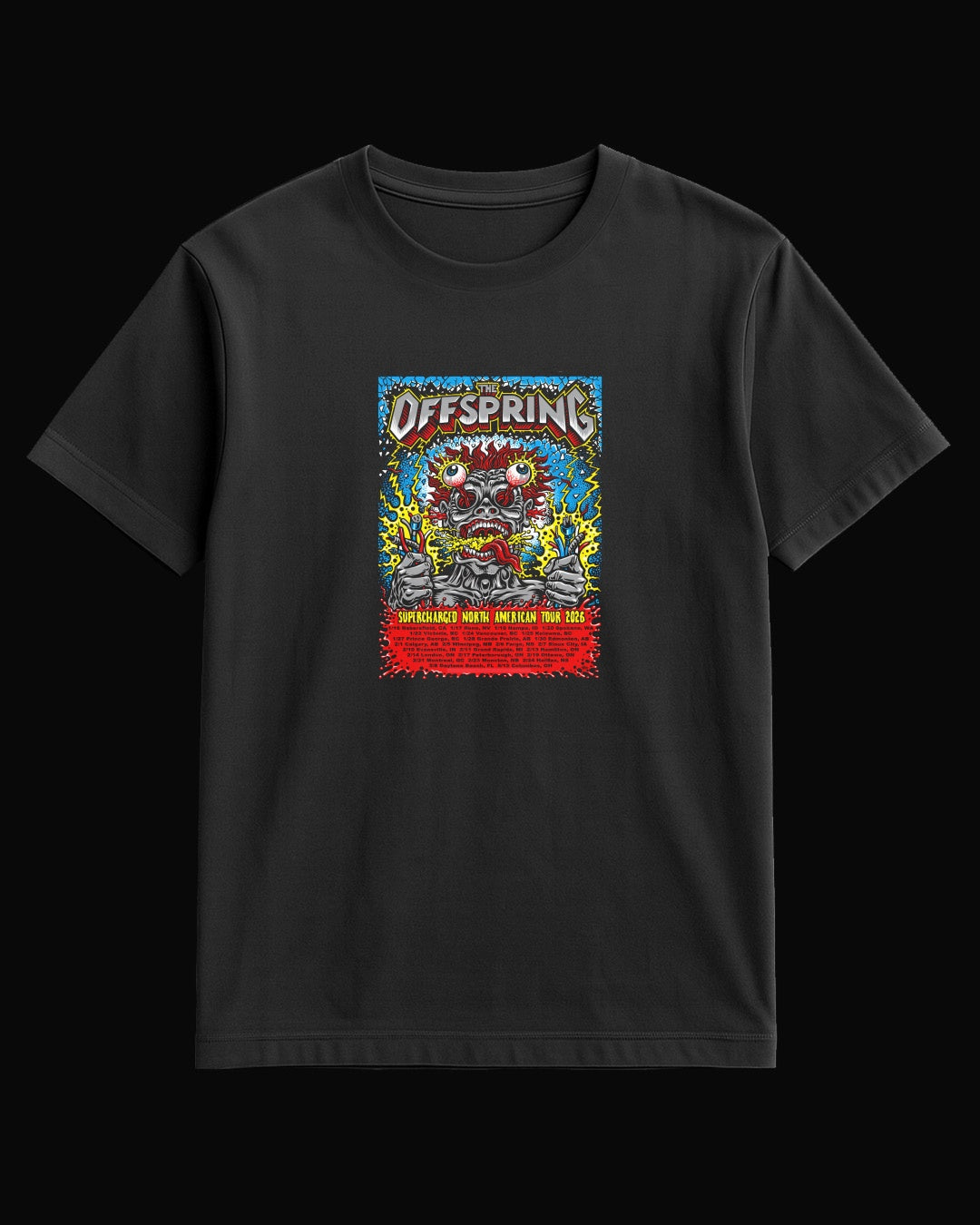 The Offspring Supercharged NA Tour 2026 Siyah Tişört