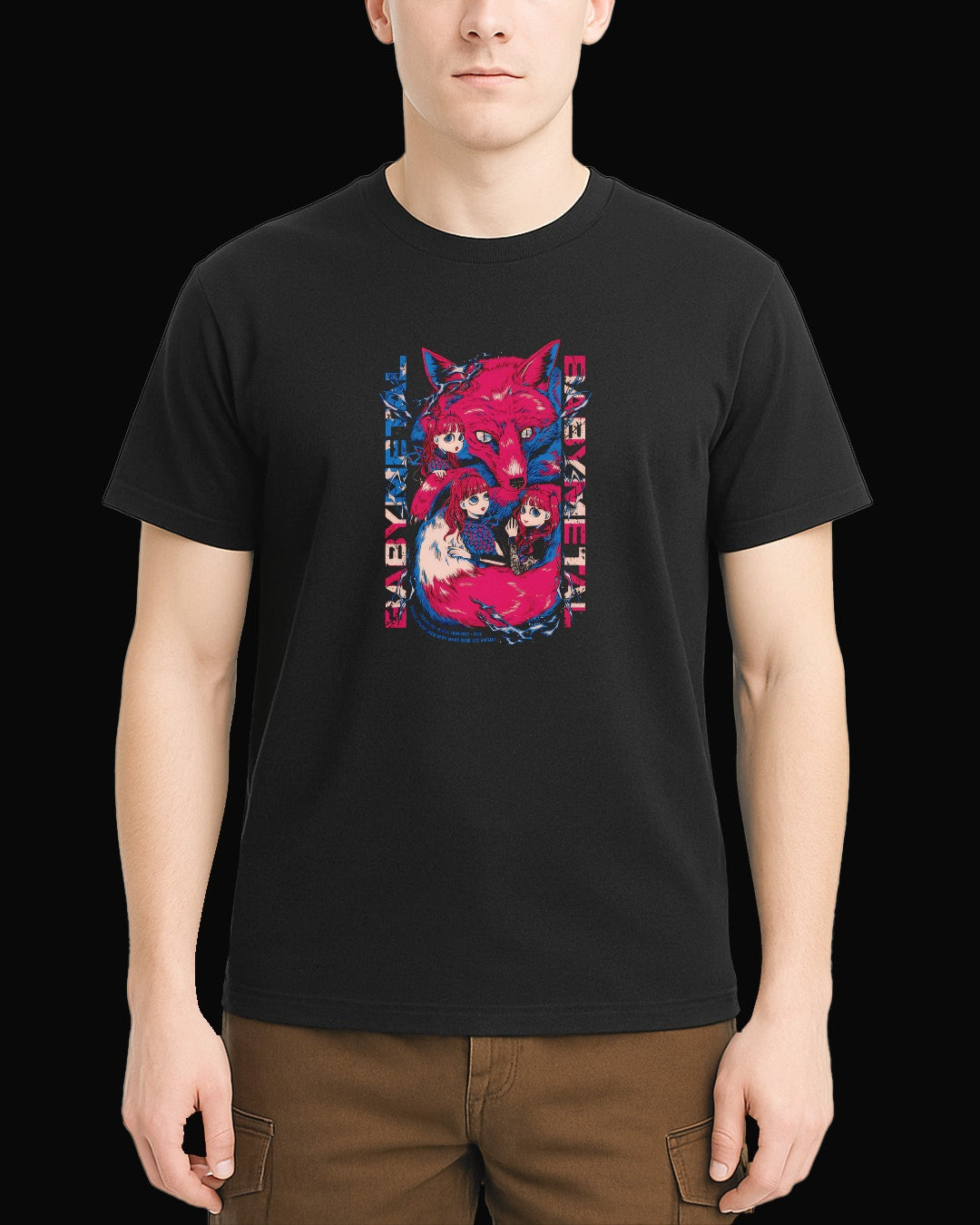 Babymetal Fox and Girls Siyah Tişört