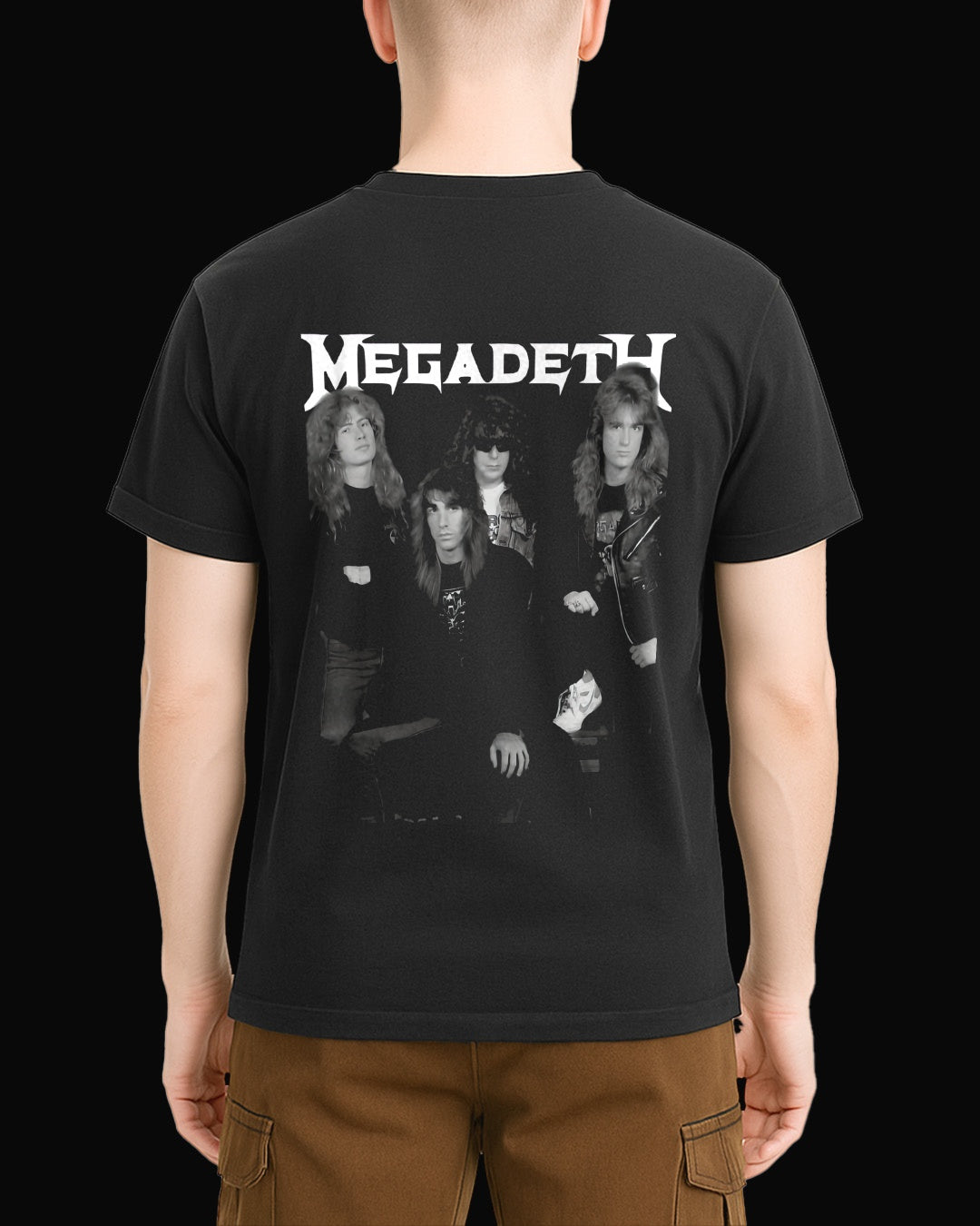 Megadeth Grup Üyeleri Sırt Baskılı Siyah Tişört