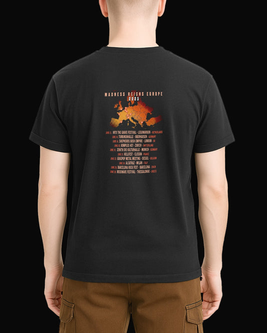 Savatage Madness Reign Europe 2025 Tour Siyah Tişört V4