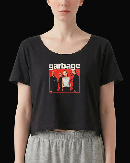 Garbage Grup Logo Siyah Kadın Tişört V4
