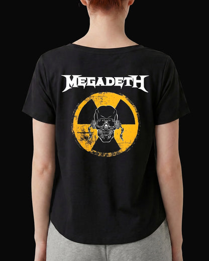 Megadeth WARNING! Sırt Baskılı Siyah Kadın Tişört