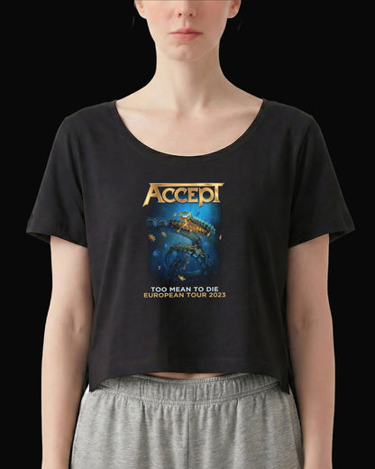 Accept Too Mean To Die Siyah Kadın Tişört V3