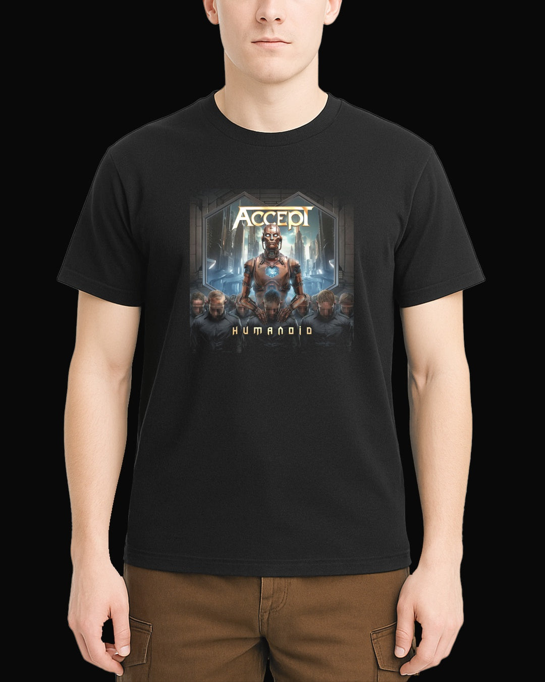 Accept HUMANOID Siyah Tişört