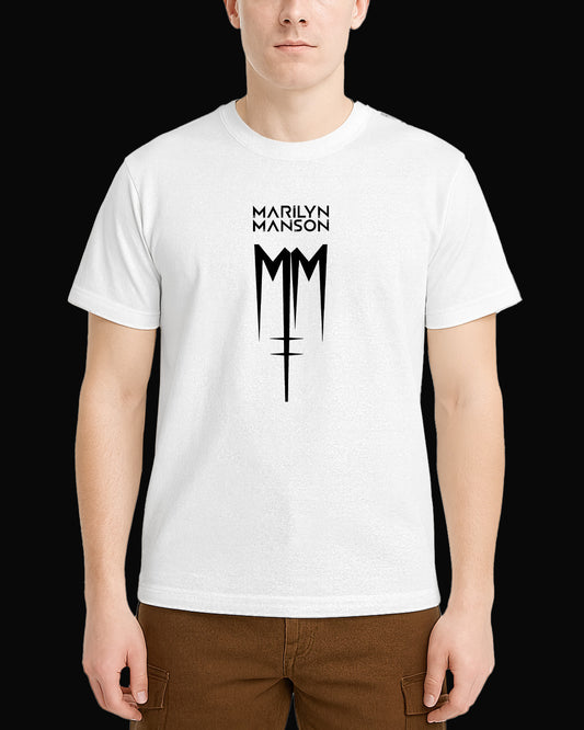 Marilyn Manson M.M. Beyaz Tişört
