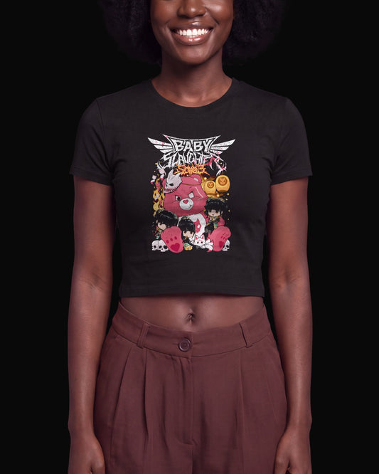 Babymetal Plushy Bear Siyah Baby Tee Tişört