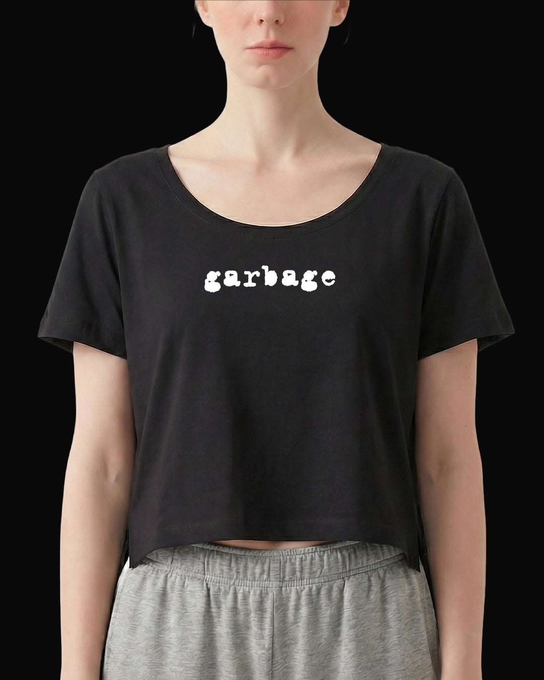 Garbage Grup Logo Siyah Kadın Tişört V3