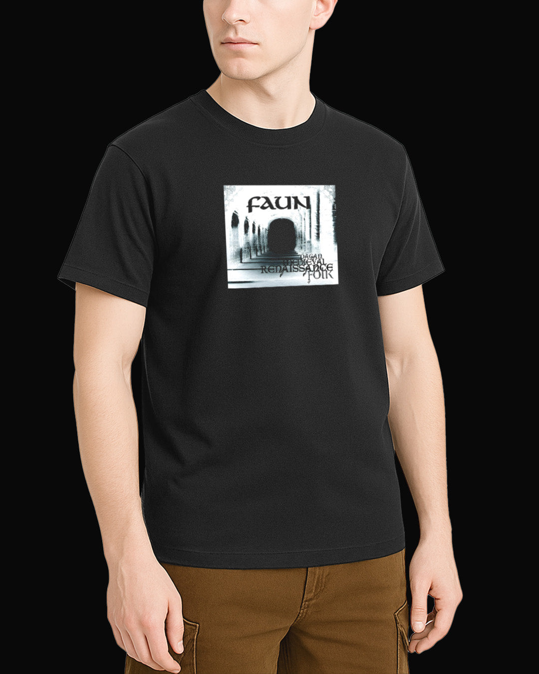 Faun Renaissance Siyah Tişört