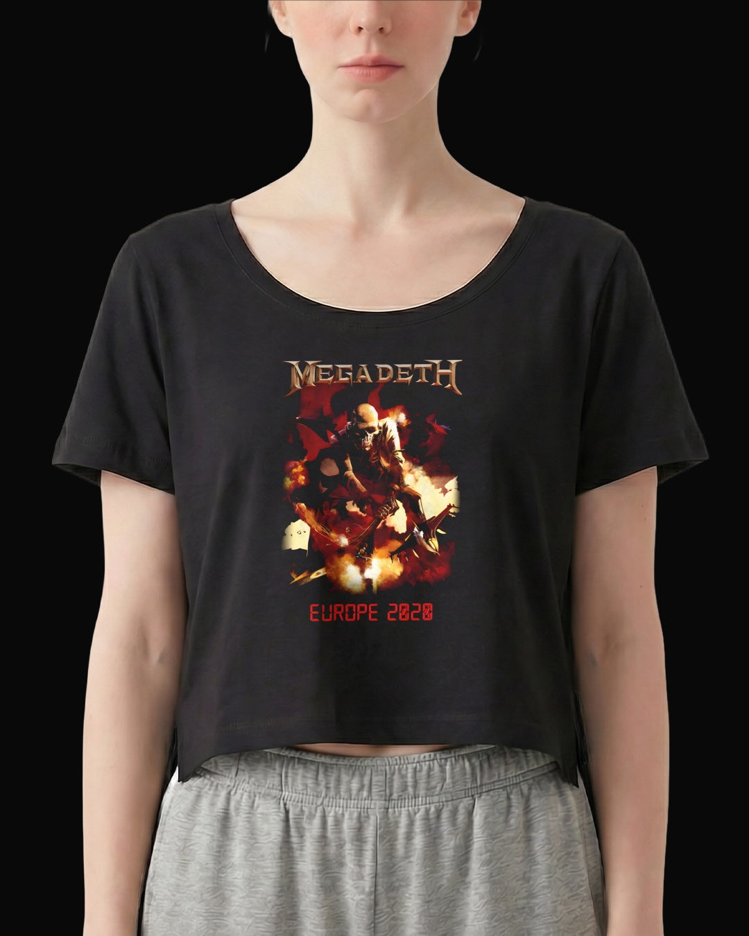 Megadeth Europe 2020 Siyah Kadın Tişört