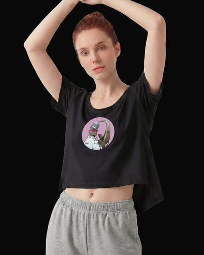 Gorillaz Hobbs & Anteater Siyah Kadın Tişört