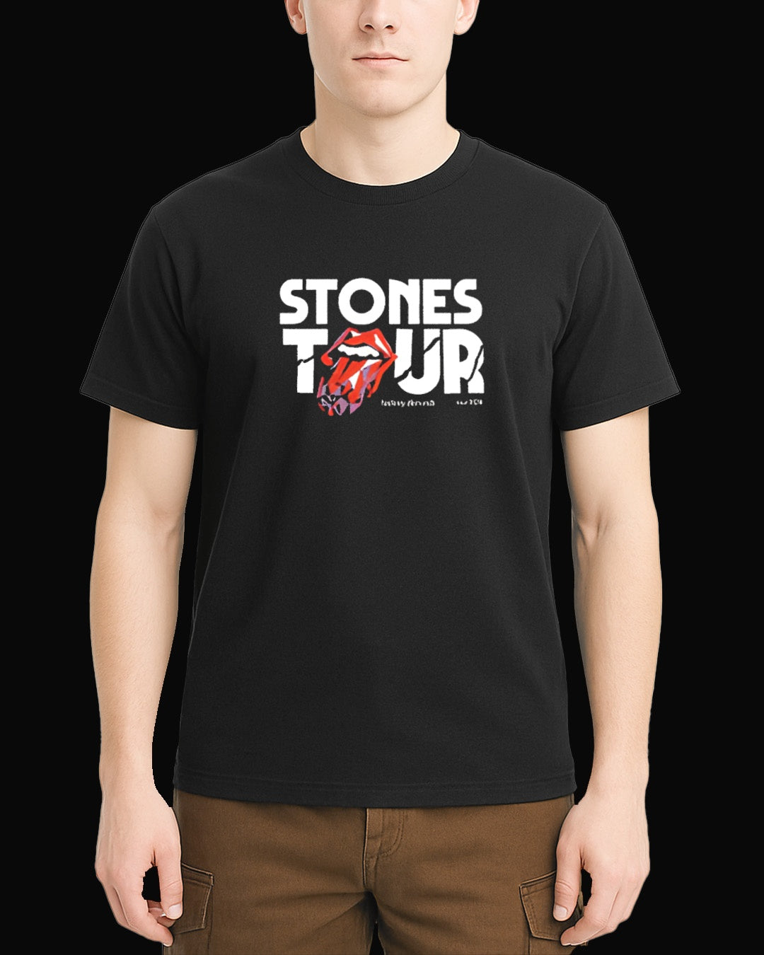 The Rolling Stones 24 Carat Tongue Tour Siyah Tişört