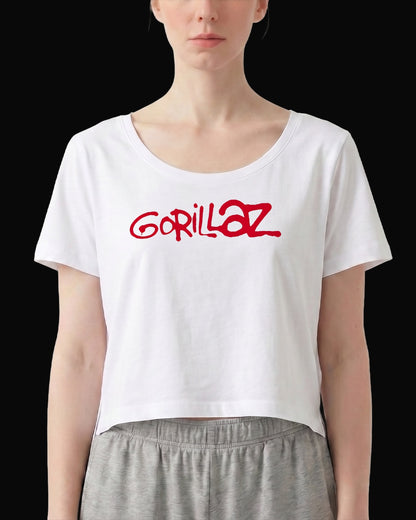 Gorillaz Grup Logo Beyaz Kadın Tişört V3