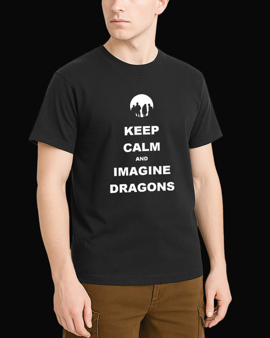 Imagine Dragons Keep Calm And Imagine Dragons Siyah Tişört