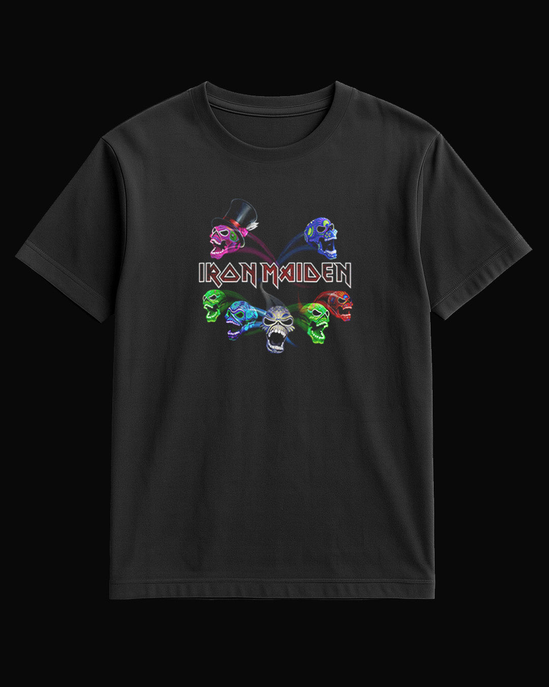 Iron Maiden Rainbow Skull Black T-Shirt