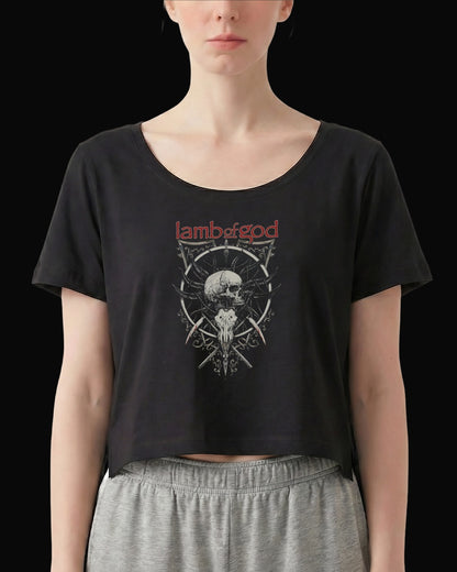 Lamb Of God Skull And Bone Siyah Kadın Tişört
