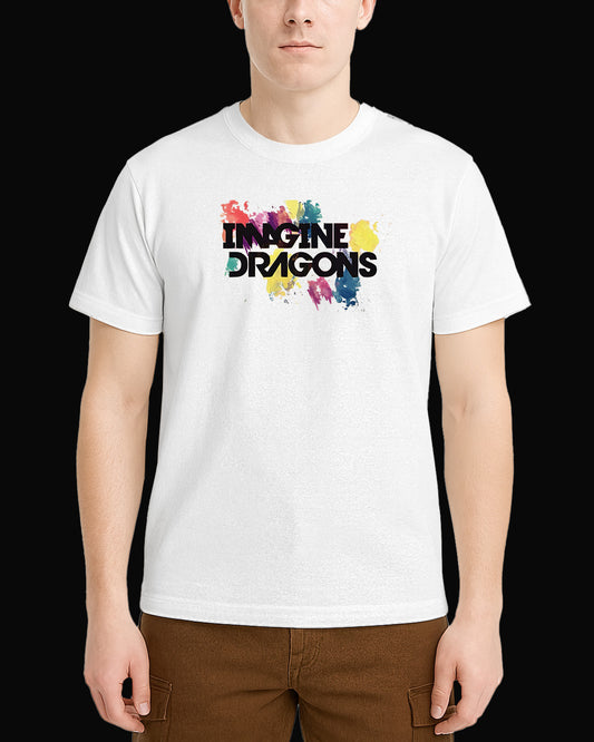 Imagine Dragons Grup Logo Beyaz Tişört