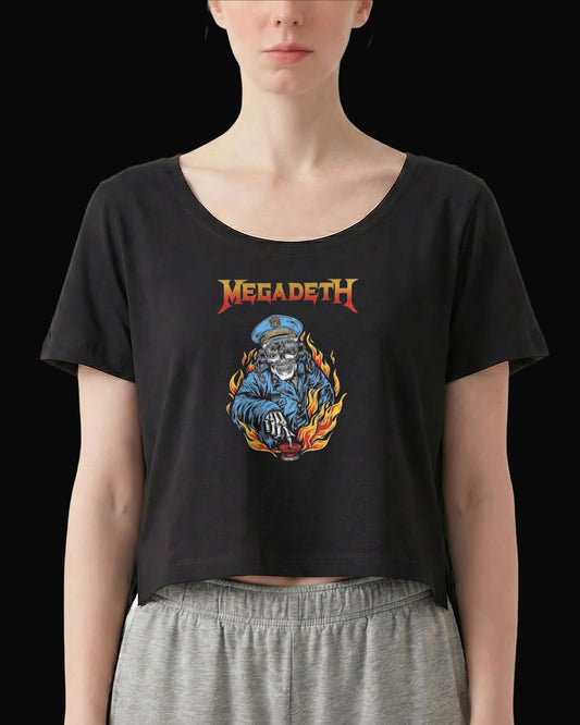 Megadeth PUSH THE BUTTON Siyah Kadın Tişört