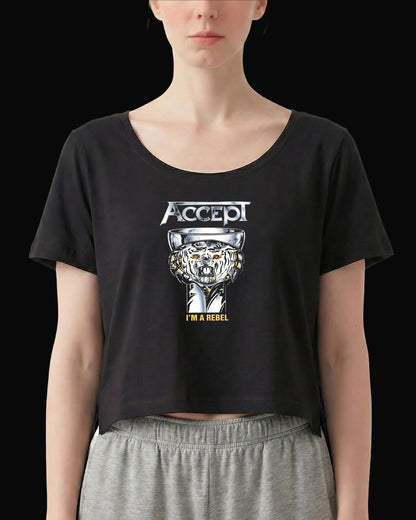 Accept I'M A REBEL Siyah Kadın Tişört