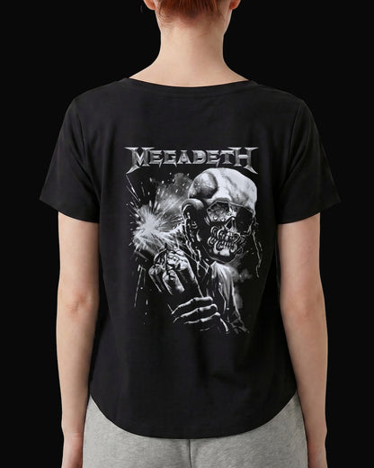 Megadeth DYNAMITE Sırt Baskılı Siyah Kadın Tişört