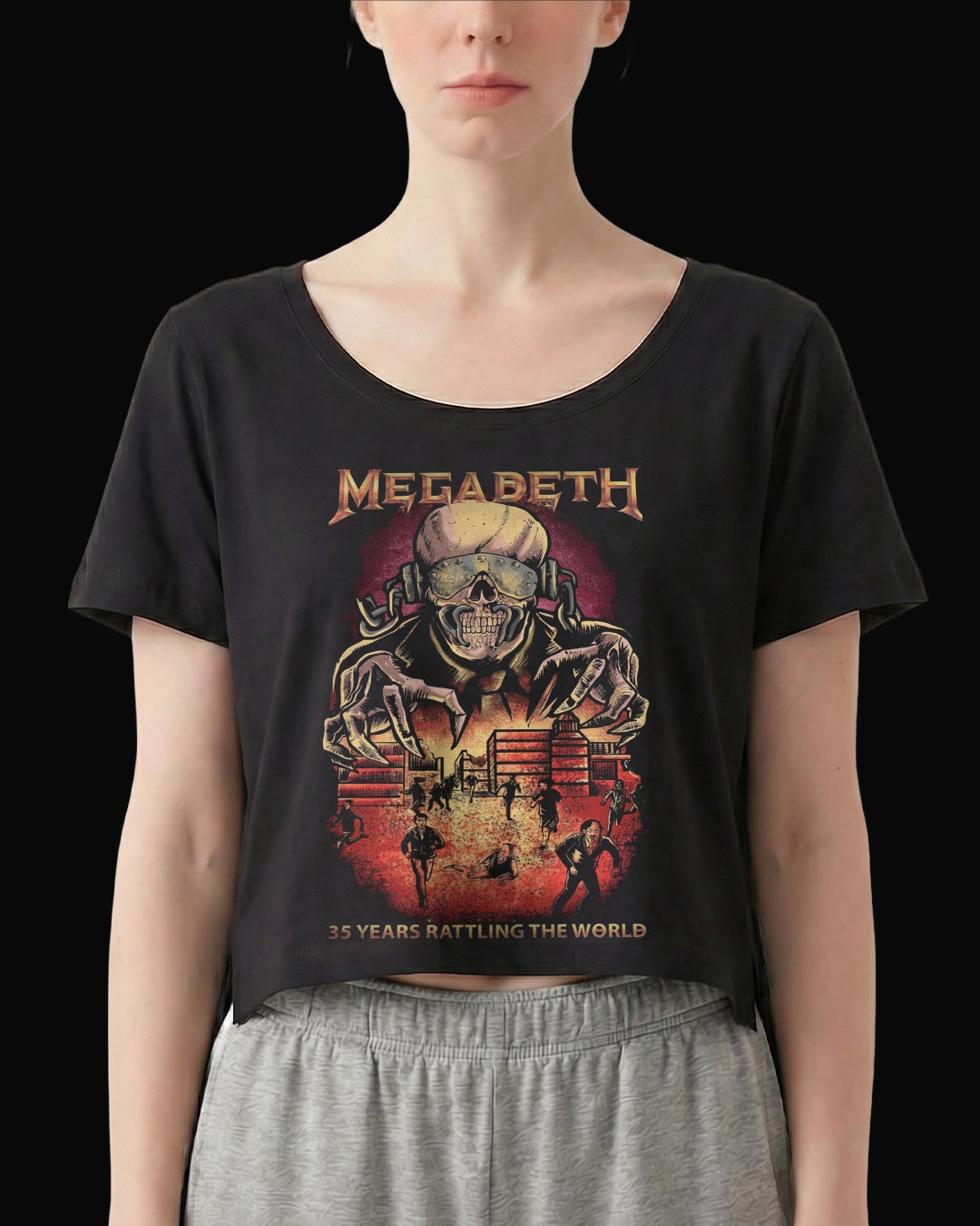 Megadeth RATTLING THE WORLD Siyah Kadın Tişört