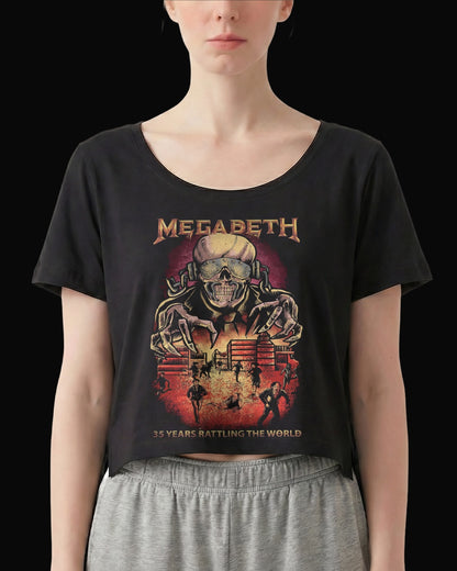 Megadeth RATTLING THE WORLD Siyah Kadın Tişört