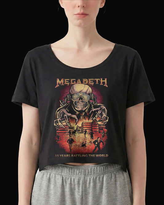 Megadeth RATTLING THE WORLD Siyah Kadın Tişört