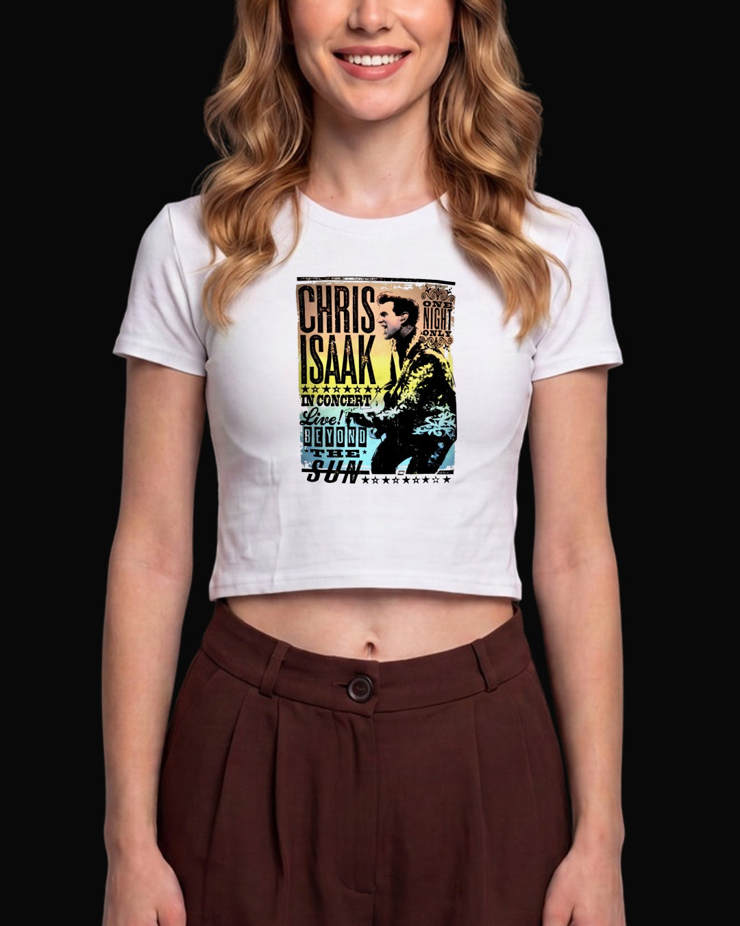 Chris Isaak Beyond The Sun Beyaz Baby Tee Tişört