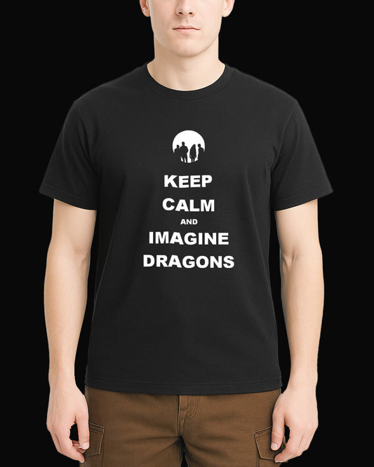 Imagine Dragons Keep Calm And Imagine Dragons Siyah Tişört
