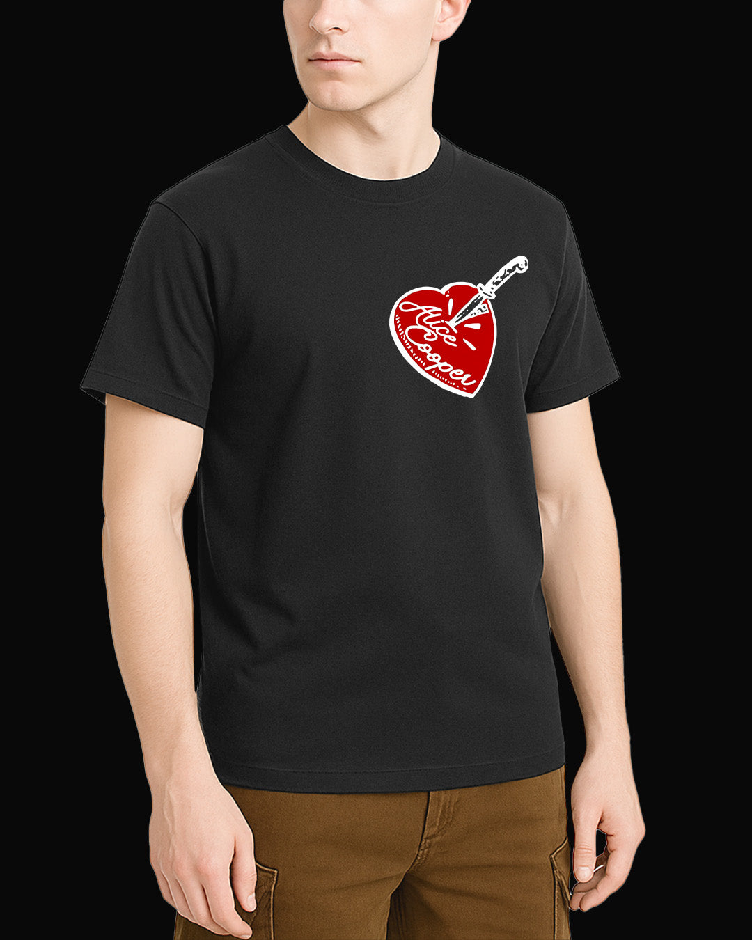 Alice Cooper Knife To The Heart Black T-Shirt