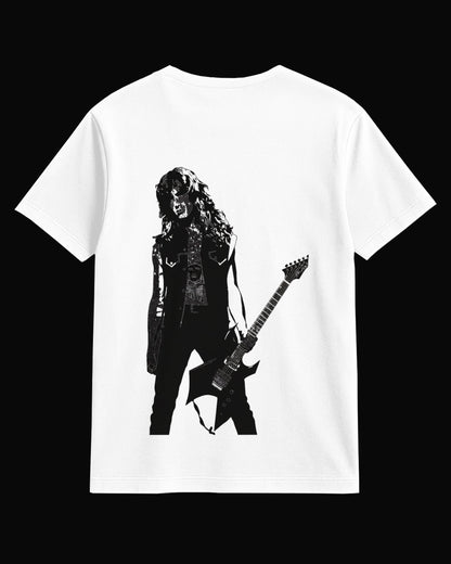 Megadeth Dave Mustaine Sırt Baskılı Beyaz Tişört