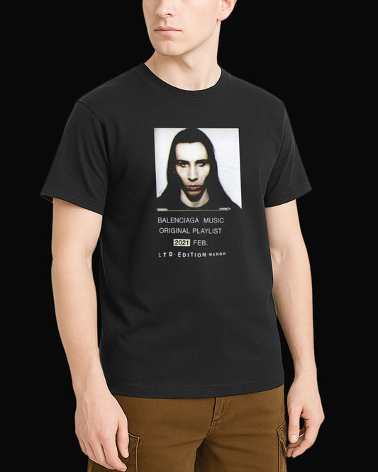 Marilyn Manson Balenciaga Music Siyah Tişört