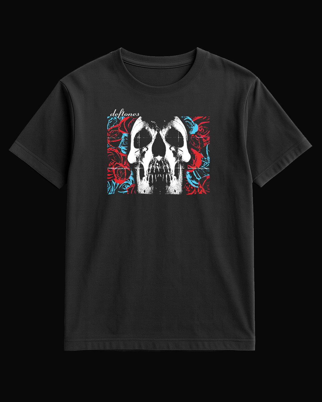 Deftones Skull&Red Rose Siyah Tişört