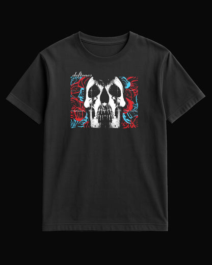 Deftones Skull&Red Rose Siyah Tişört