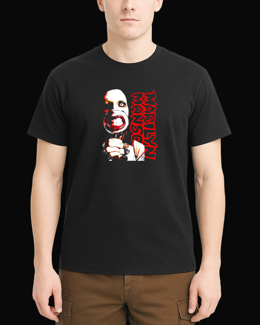 Marilyn Manson Büyüteç Siyah Tişört
