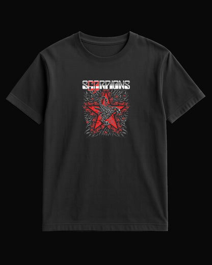 Scorpions Red Star Siyah Tişört