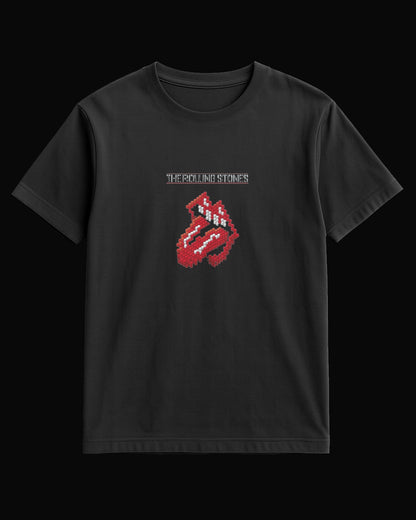 The Rolling Stones 8-Bit Tongue Siyah Tişört