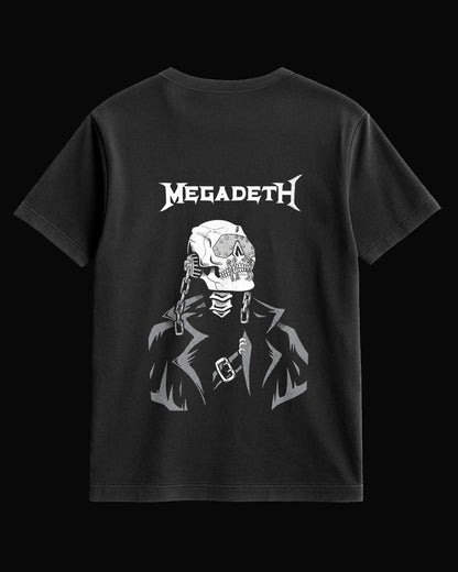 Megadeth Siyah Palto Sırt Baskılı Siyah Tişört