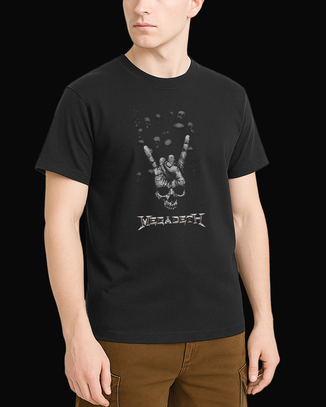 Megadeth Rock Sign Siyah Tişört