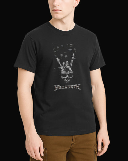 Megadeth Rock Sign Siyah Tişört