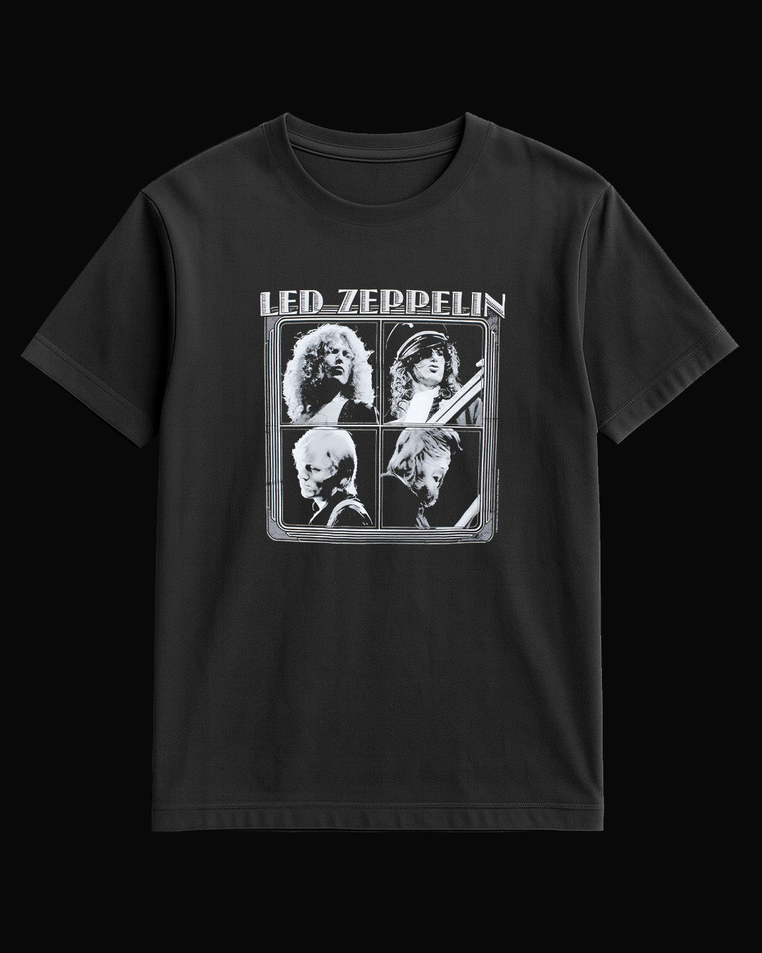 Led Zeppelin Grup Logo Siyah Tişört V2